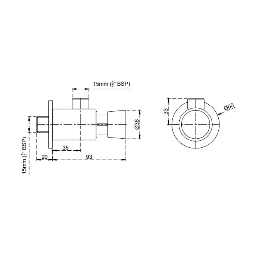 Cera basin area angle valve aquamatic F9020201 F9020201 Chrome - image 4