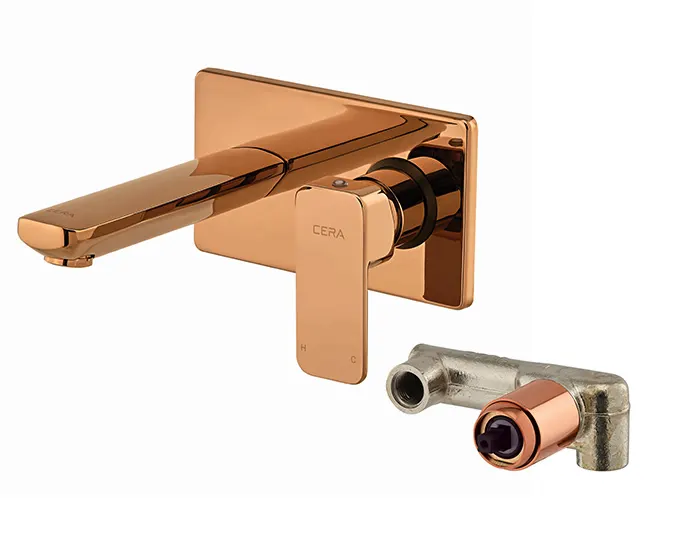 Cera Ruby Basin Mixer, Wall Mounted F1005473RG F1005473RG Rose Gold - image 2