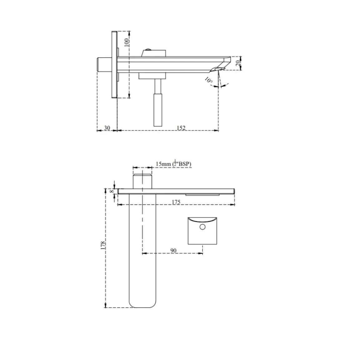 Cera wall mounted basin mixer gayle F1014473 F1014473 Chrome - image 4