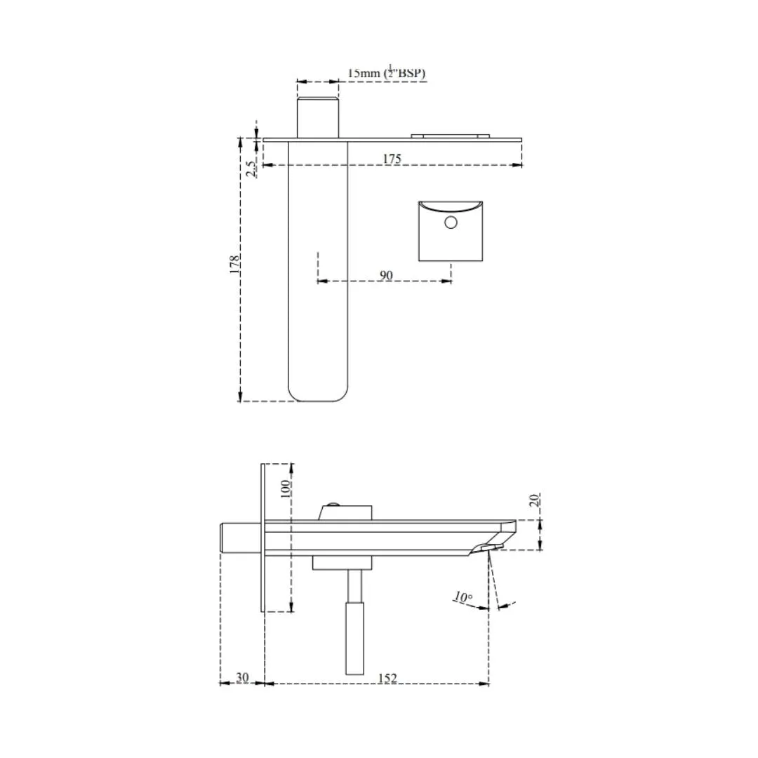 Cera wall mounted basin mixer gayle F1014474 F1014474 Chrome - image 2