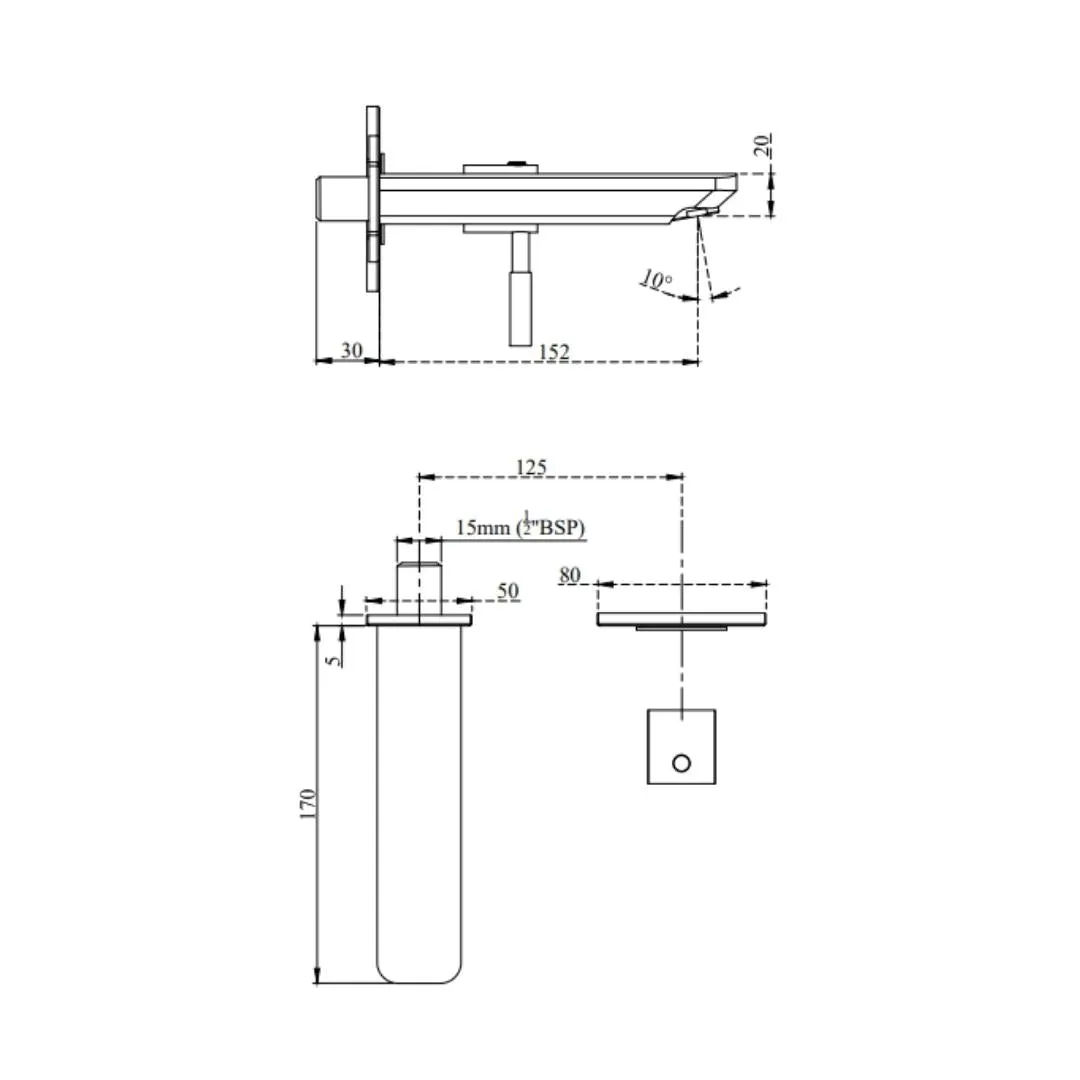Cera wall mounted basin mixer gayle F1014652 F1014652 Chrome - image 4