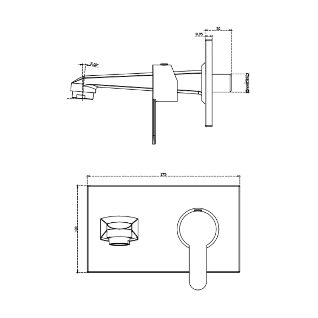 Cera wall mounted basin mixer victor F1015473 F1015473 Chrome - image 2