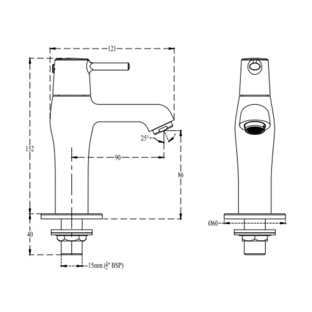 Cera table mounted regular basin tap ripple F1017101 F1017101 Chrome - image 4