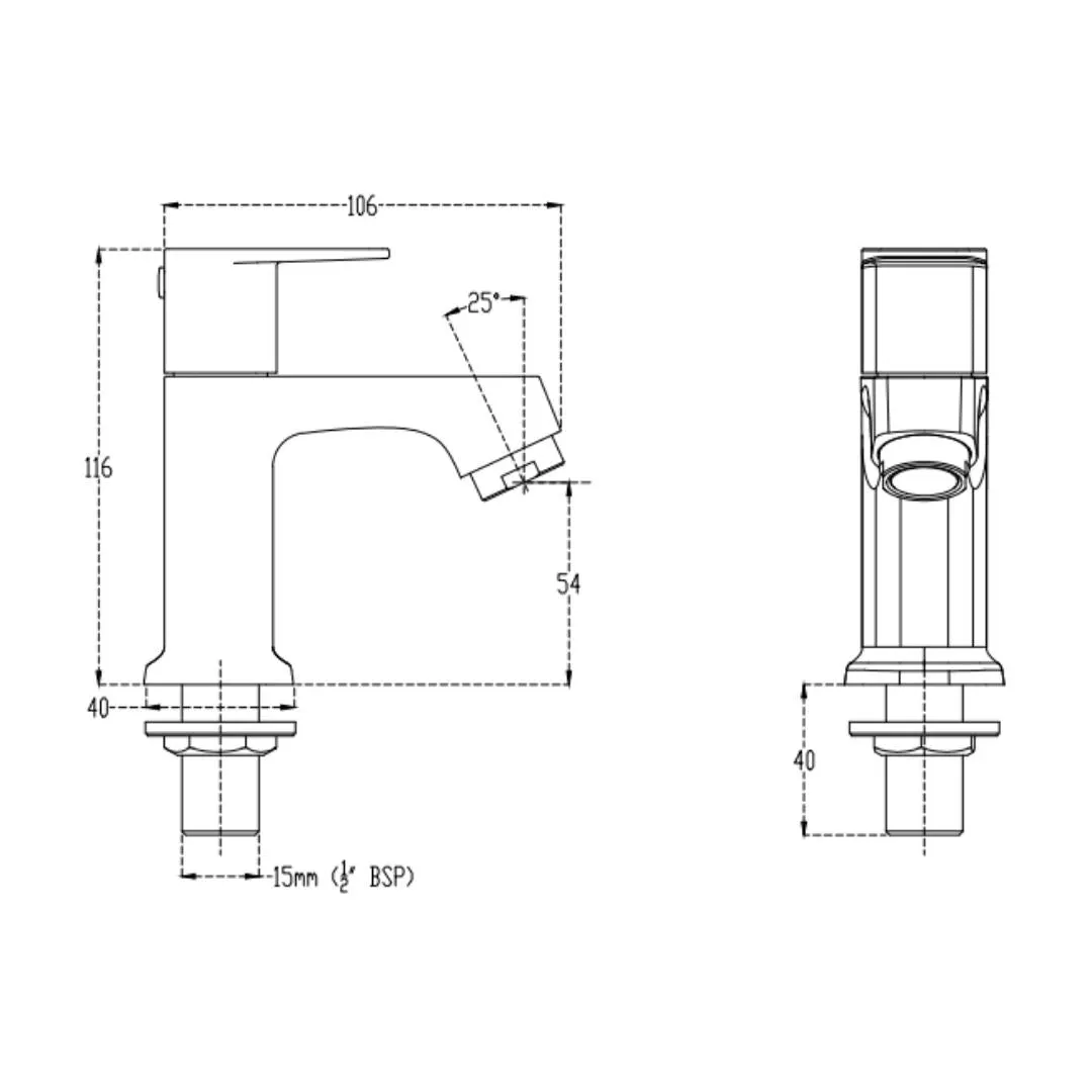 Cera table mounted regular basin tap vine F1020101 F1020101 Chrome - image 4