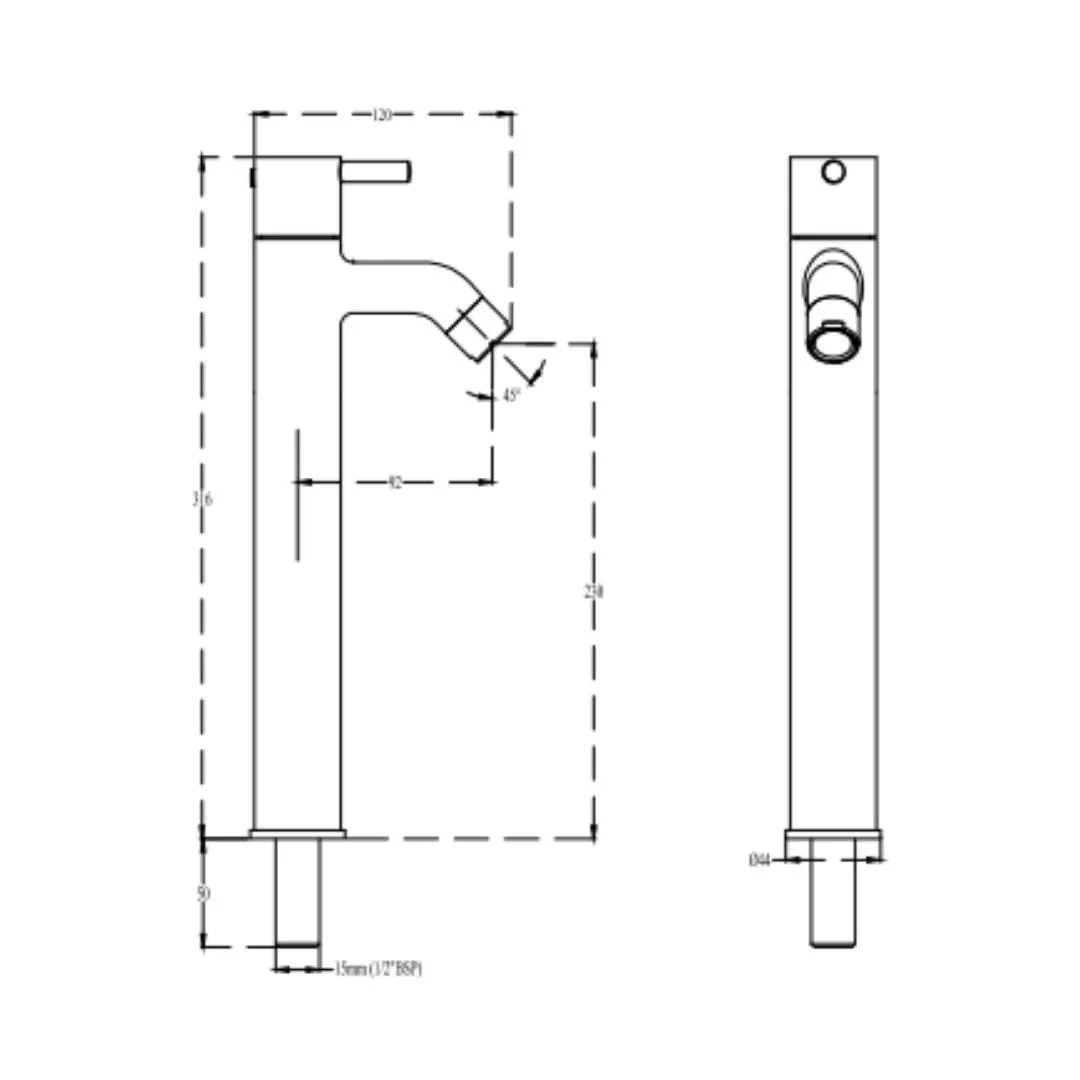 Cera table mounted tall boy basin tap fountain F2013102 F2013102 Chrome - image 2