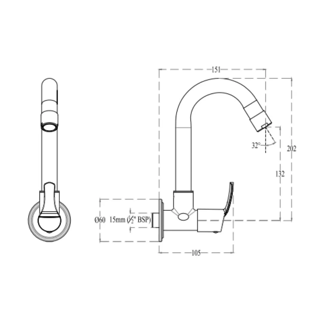 Cera table mounted regular basin tap vivana F2014104 F2014104 Chrome - image 2