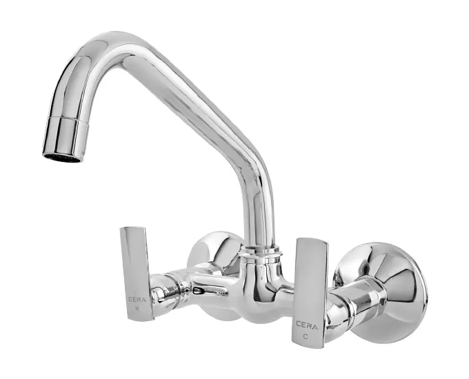 Cera Titanium Kitchen Sink Mixer, Wall Mounted, Swinging Spout F1003511 F1003511 Chrome - image 3