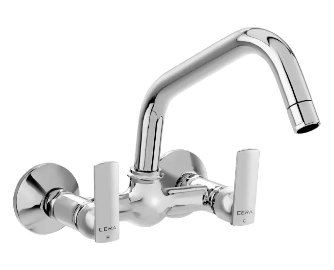 Cera Titanium Kitchen Sink Mixer, Wall Mounted, Swinging Spout F1003511 F1003511 Chrome - image 1