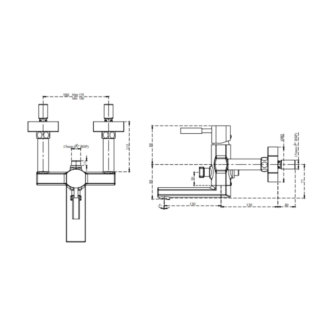 Cera 2 way wall mixer gayle F1014414 F1014414 Chrome - image 4
