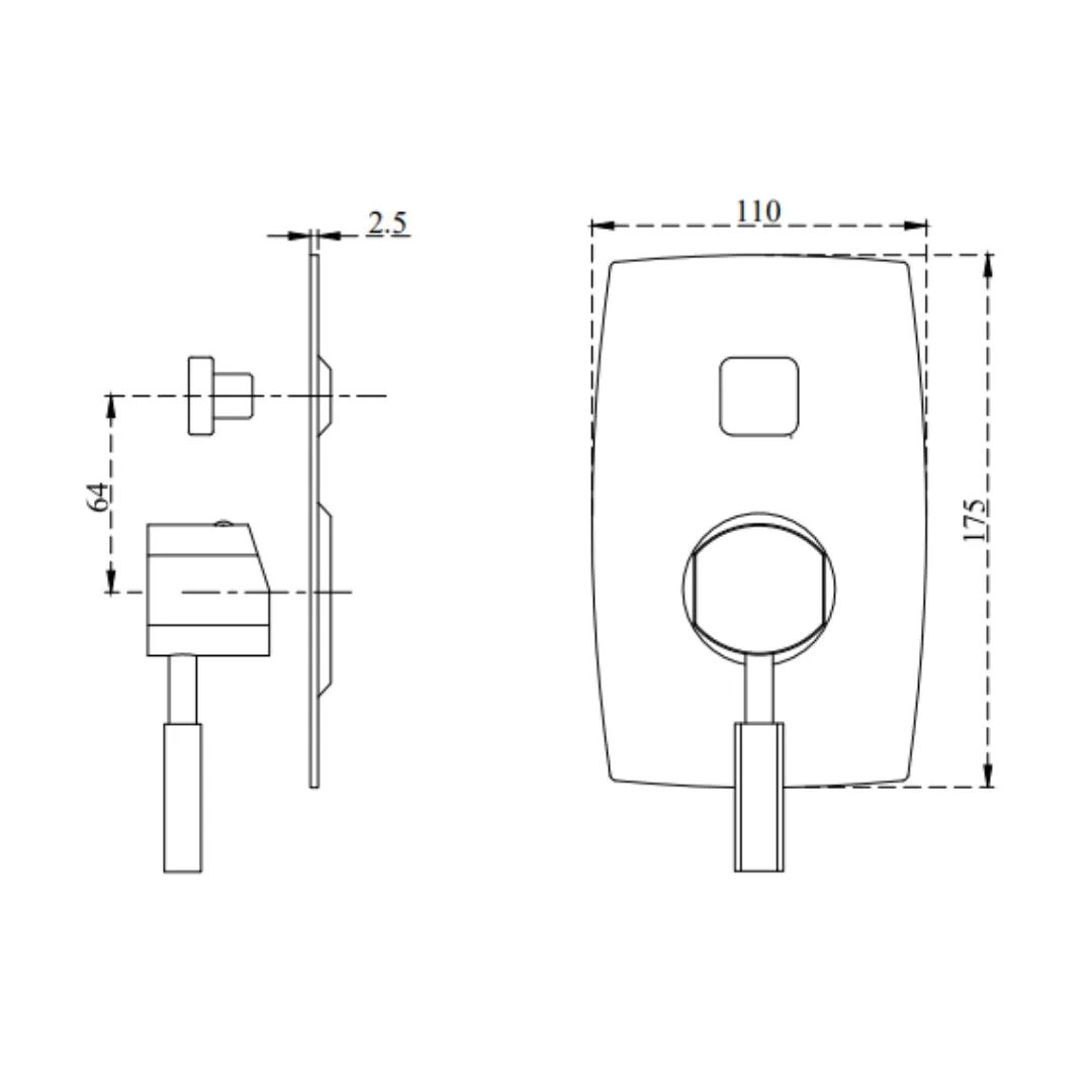 Cera 2 way diverter gayle F1014702 F1014702 Chrome - image 2