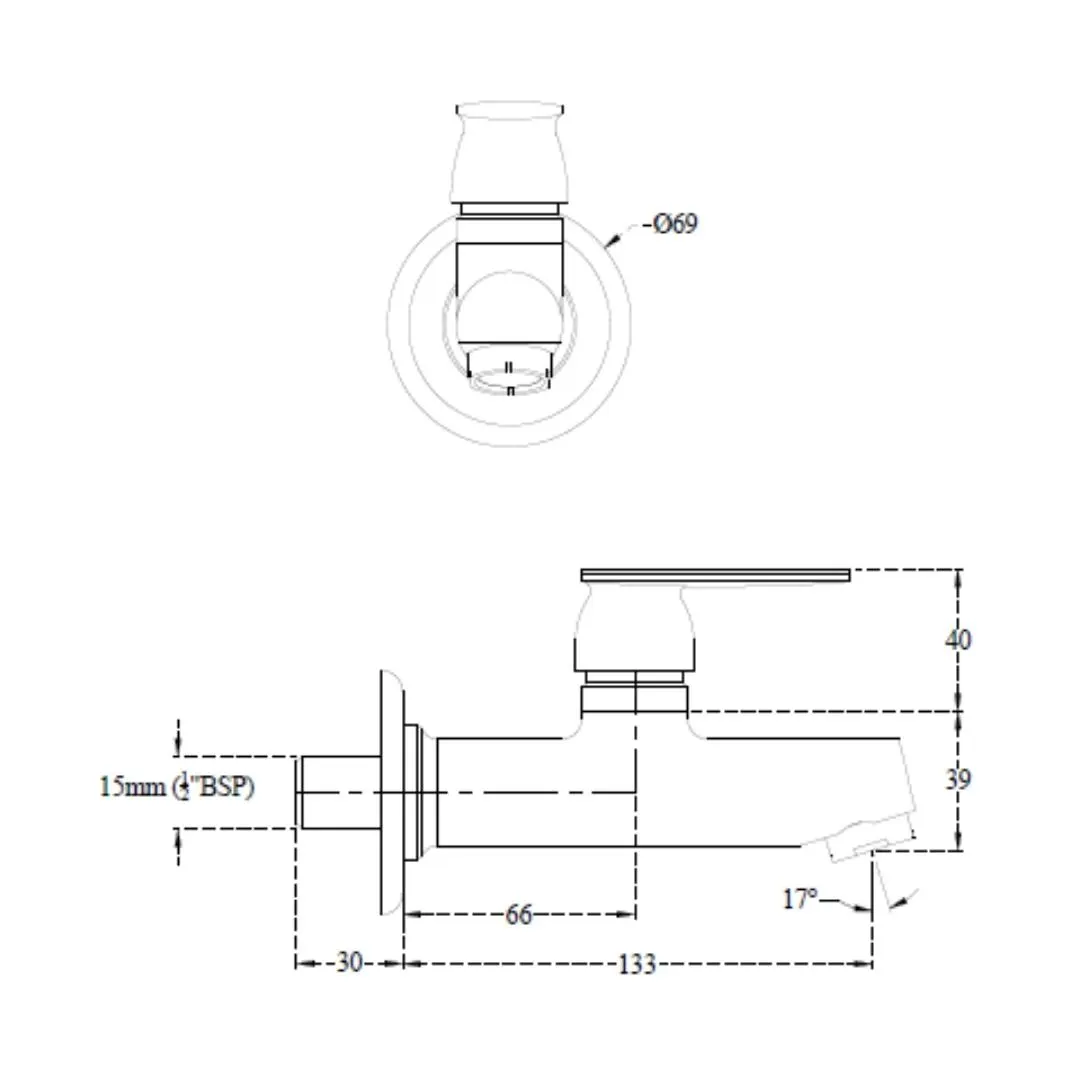 Cera wc area bib tap titanium F1003151 F1003151 Chrome - image 4