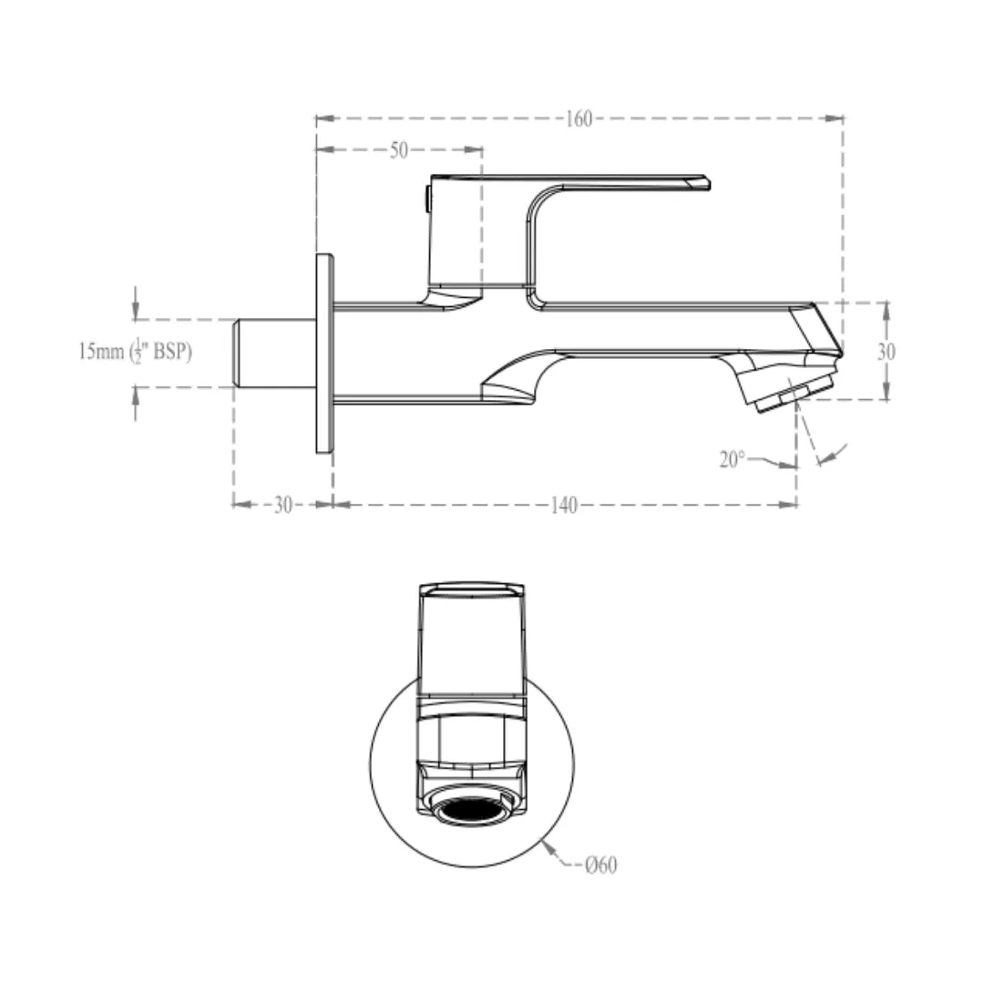 Cera wc area bib tap chelsea F1016151FG F1016151FG French Gold - image 2