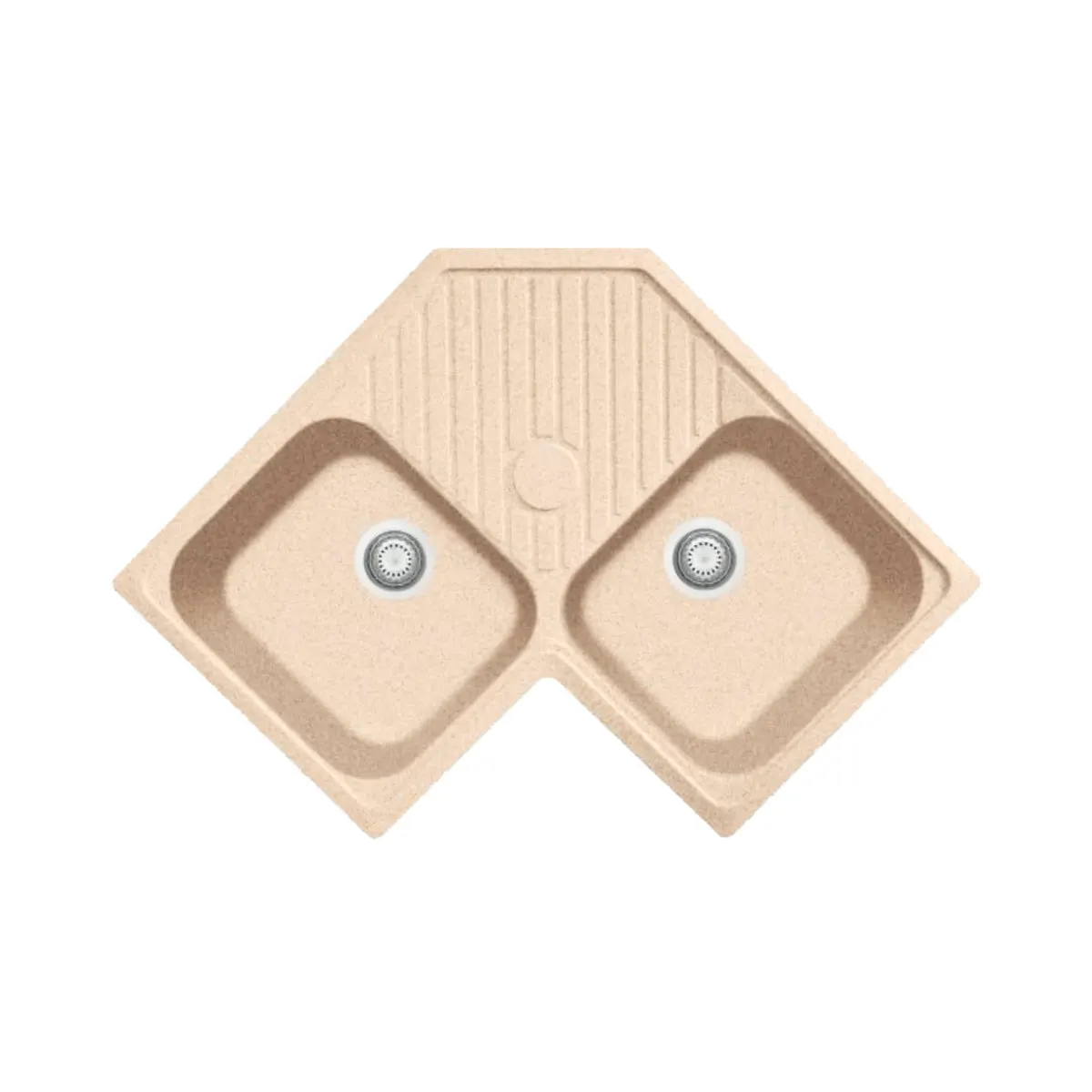 Nirali quartz sink quartz premium range atlantic lv 2 ( 33 x 19.5 inches ) K-KS-CK-NIR-S-00097 Beige Granite - image 1