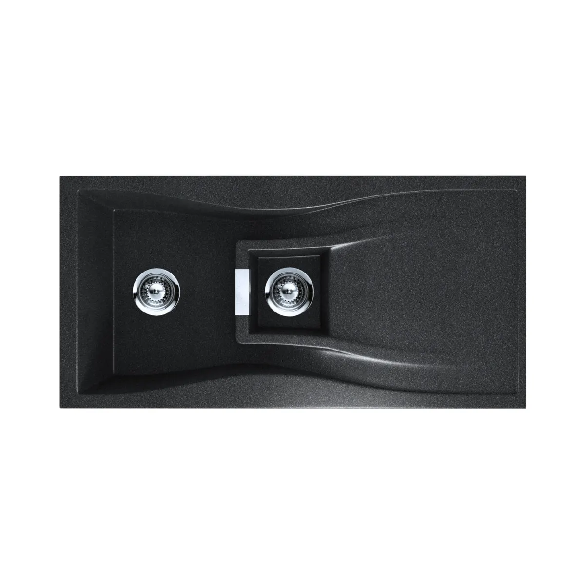 Nirali quartz sink quartz premium range elara wb 1.5 ( 34 x 20 inches ) K-KS-CK-NIR-S-00115 Magma Black - image 1