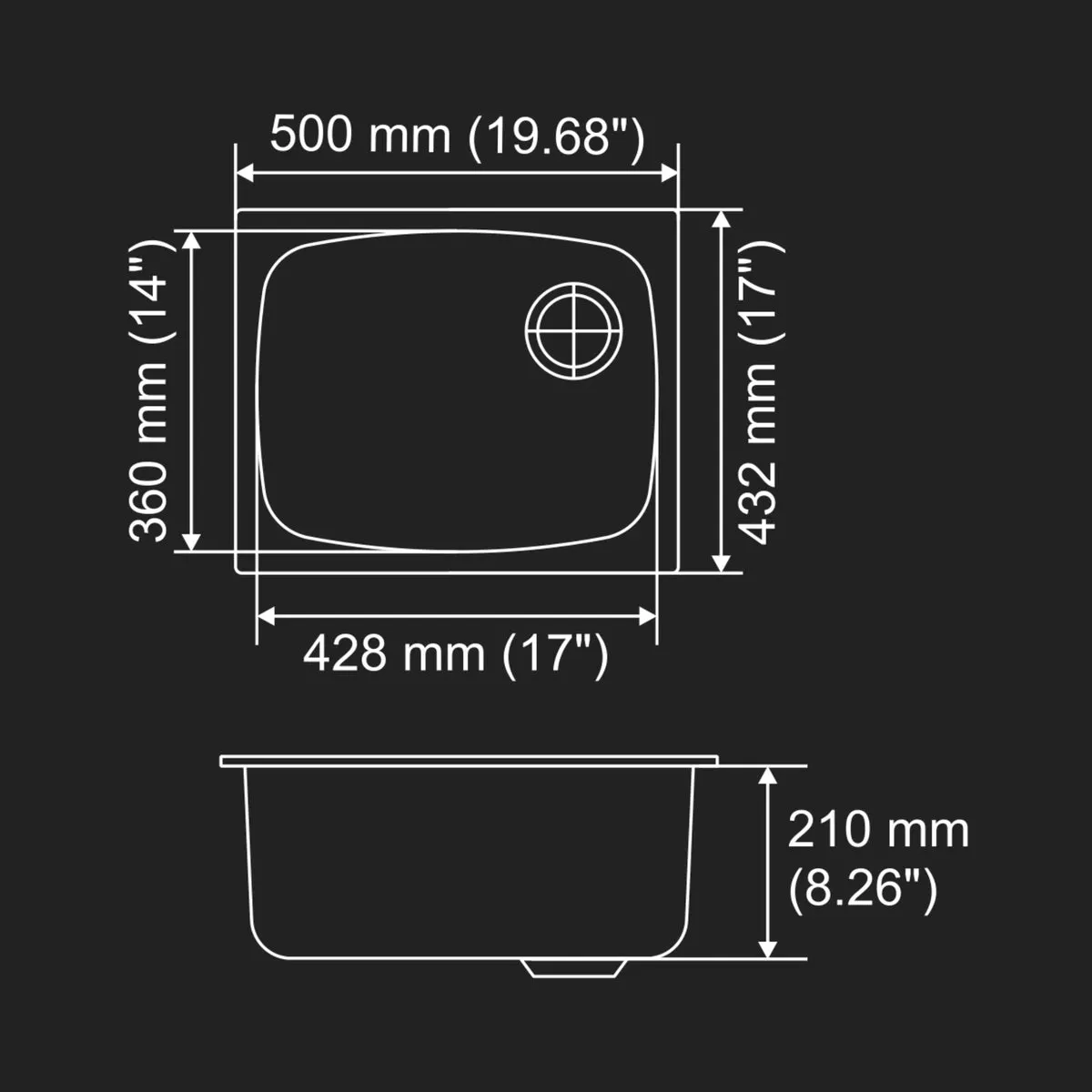 Nirali quartz sink quartz premium range harmony lv 1 ( 19.5 x 17 inches ) K-KS-CK-NIR-S-00133 Black Granite - image 3