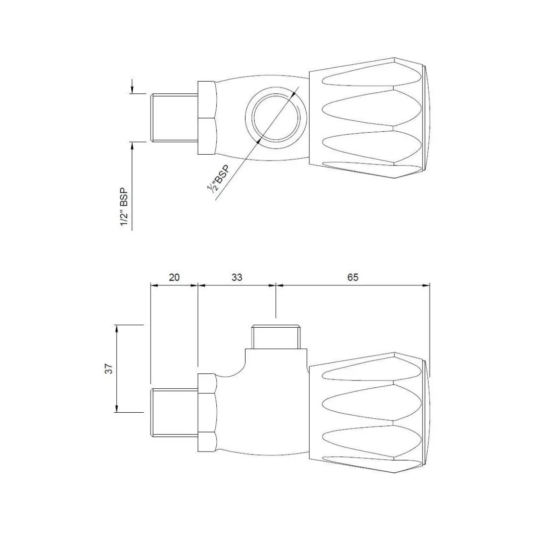 Jaquar basin area angle valve Continental CON-CHR-053KN Chrome - image 2