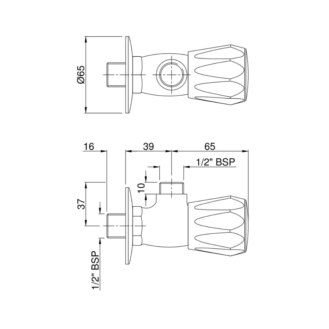 Jaquar basin area angle valve Continental CON-CHR-059KN Chrome - image 2