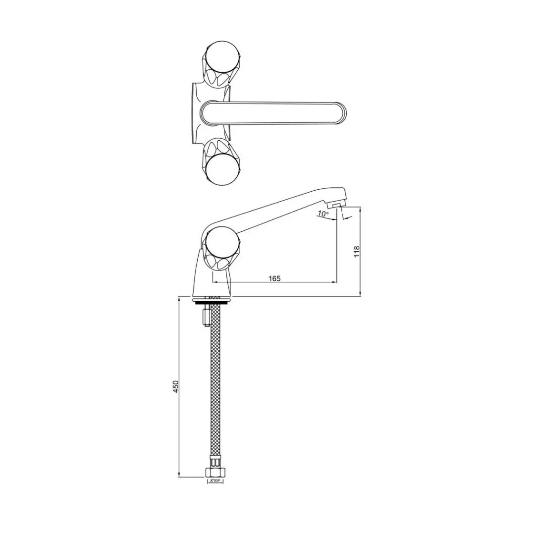 Jaquar table mounted regular kitchen sink mixer Continental CON-309KNBM with swinging spout in chrome finish CON-309KNBM Standard - image 2