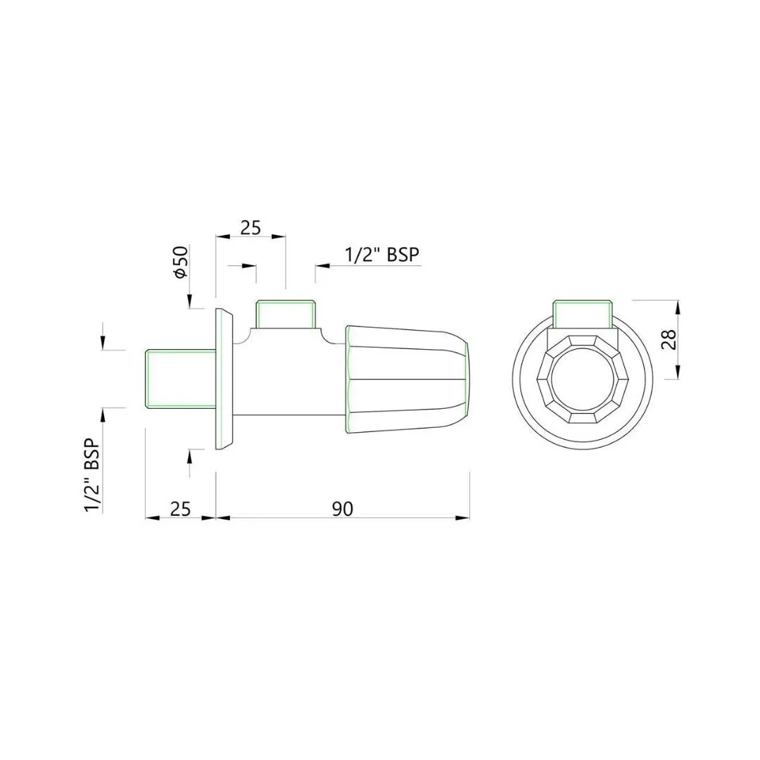Jaquar basin area angle valve Continental Prime COP-CHR-057PM Chrome - image 2