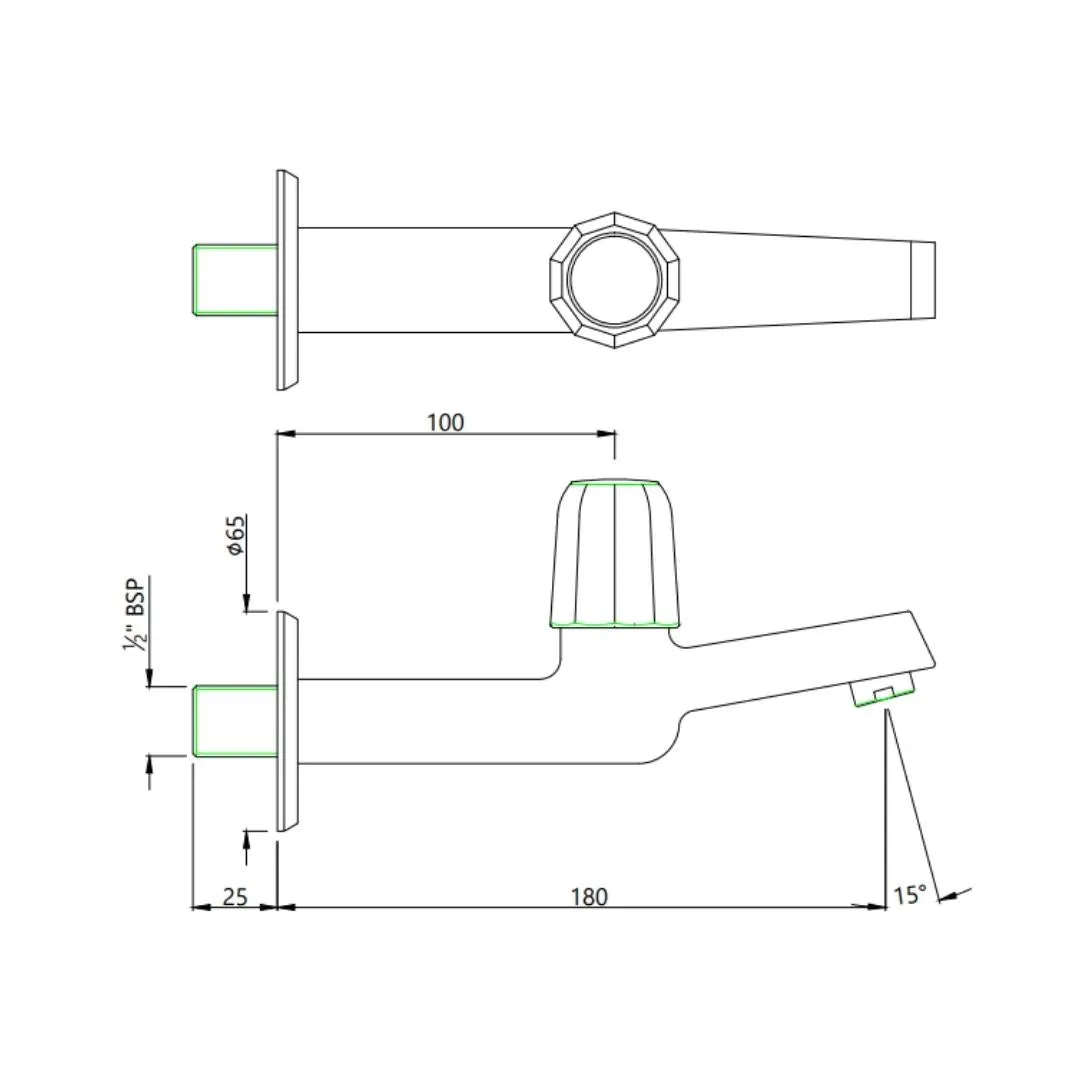 Jaquar wc area bib tap Continental Prime COP-CHR-107PM Chrome - image 2