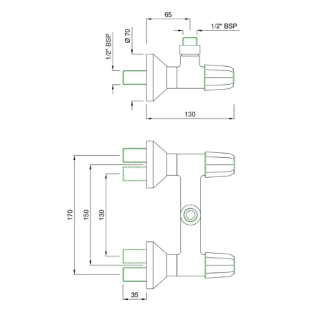 Jaquar 1 way wall mixer Continental Prime normal flow COP-CHR-209NPM Chrome - image 2