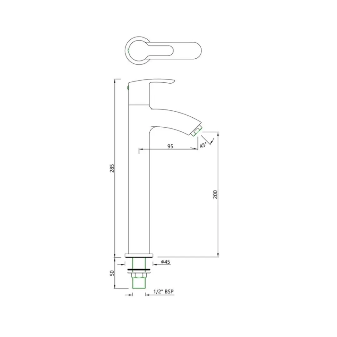 Essco table mounted tall boy basin tap Cosmo COS-CHR-103021M Chrome - image 2