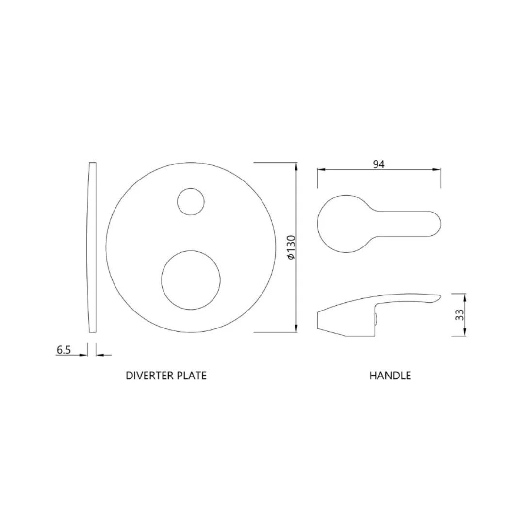 Essco 1 way diverter Cosmo COS-CHR-103055NK Chrome - image 2