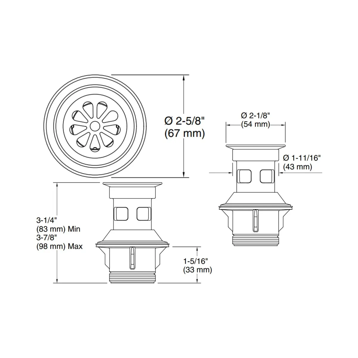 Kohler 3 inches regular waste coupling 45432IN-BRD 45432IN-BRD Brushed Rose Gold - image 2