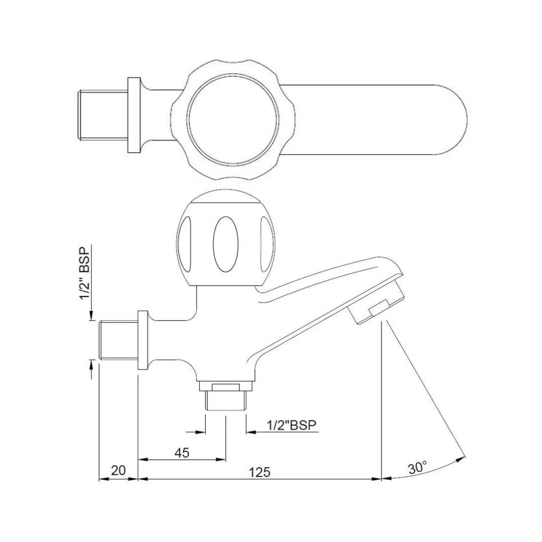 Jaquar wc area 2 way bib tap Clarion CQT-CHR-23041 Chrome - image 2
