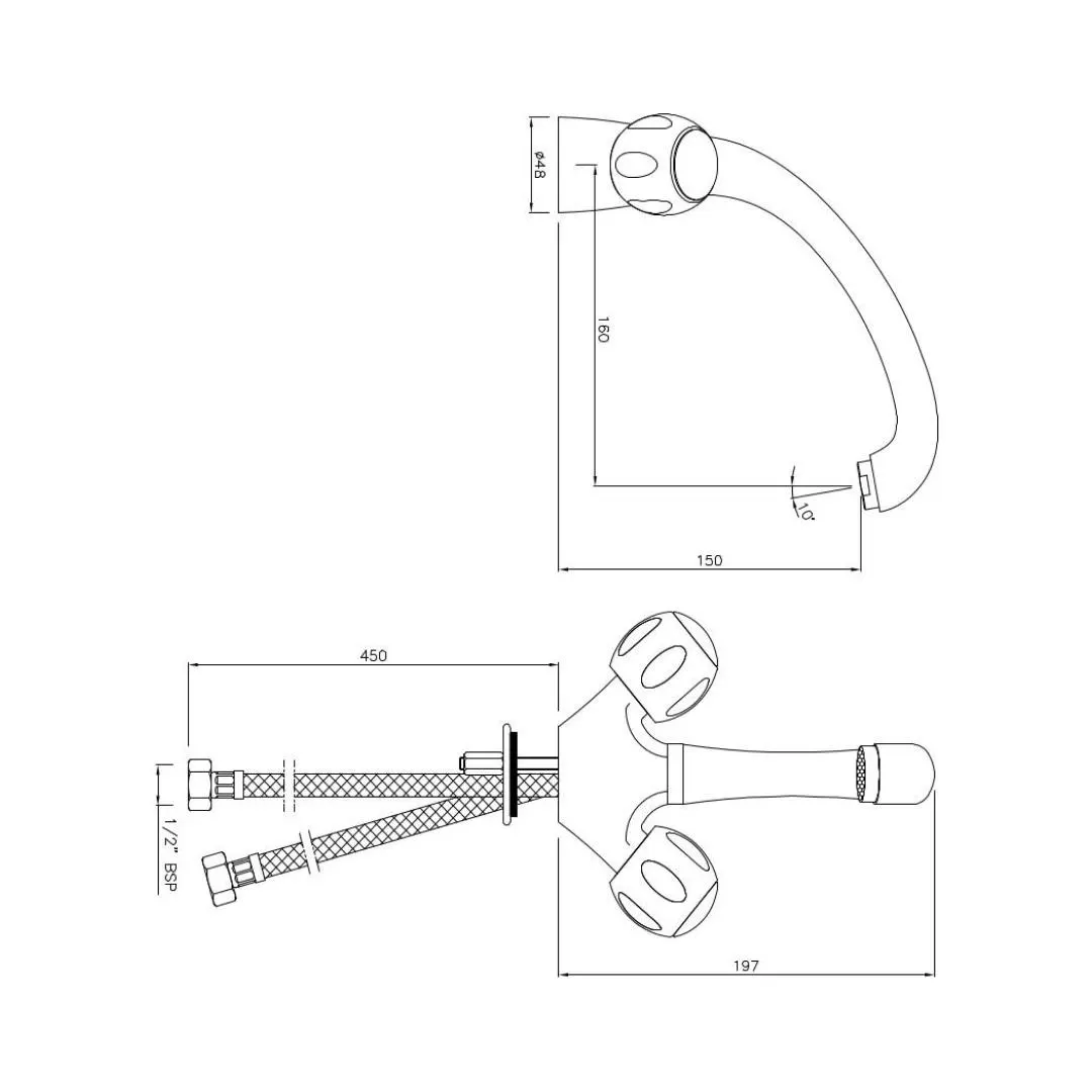 Jaquar table mounted regular kitchen sink mixer Clarion CQT-23309B with swinging spout in chrome finish CQT-23309B Standard - image 2