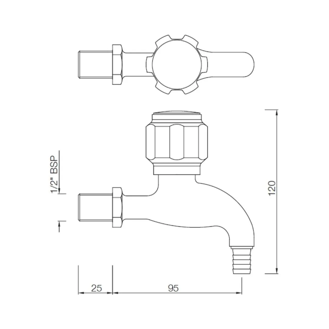 Essco wc area bib tap Delux DLX-CHR-511AKN Chrome - image 2