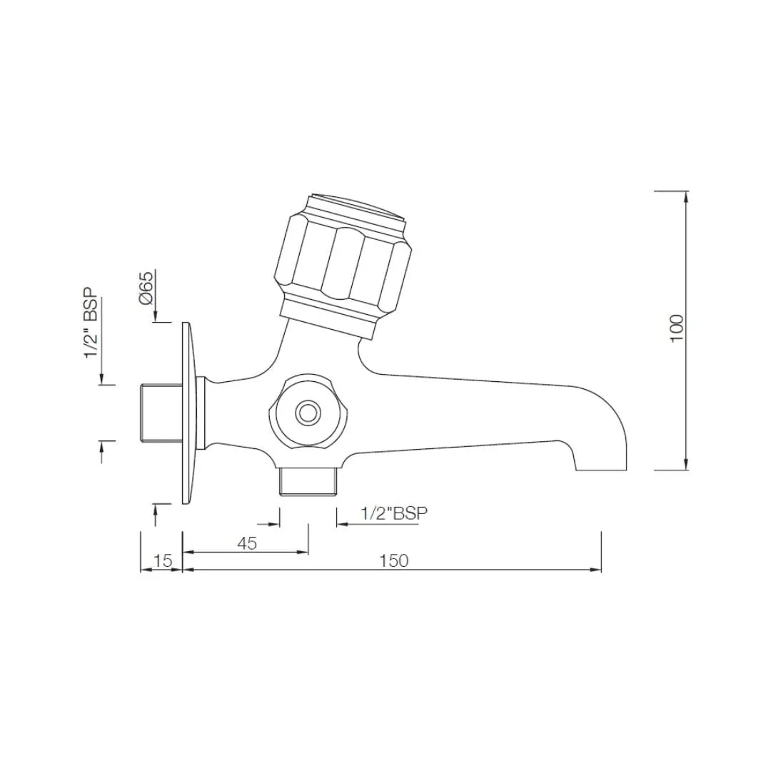 Essco wc area 2 way bib tap Delux DLX-CHR-512AKN Chrome - image 2