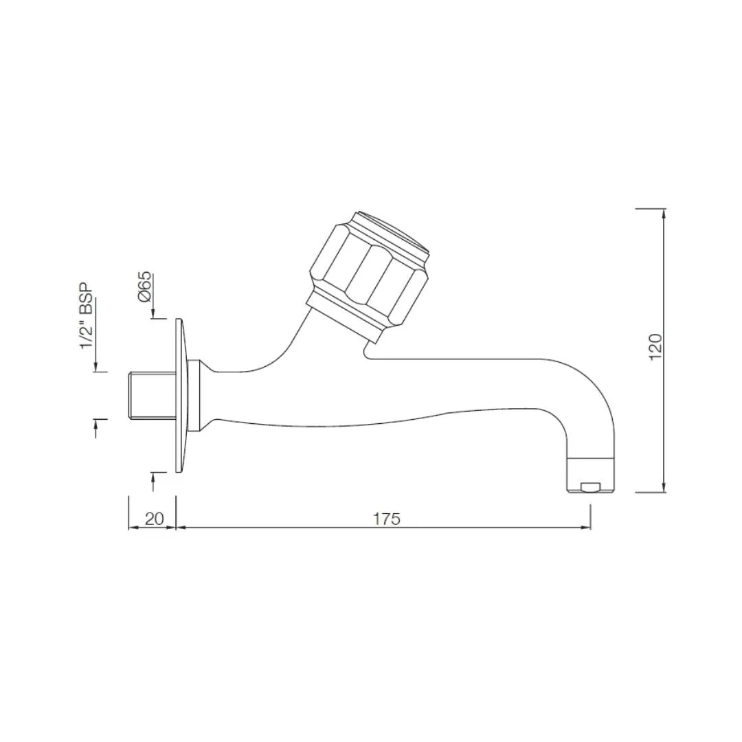 Essco wc area bib tap Delux DLX-CHR-512KN Chrome - image 2