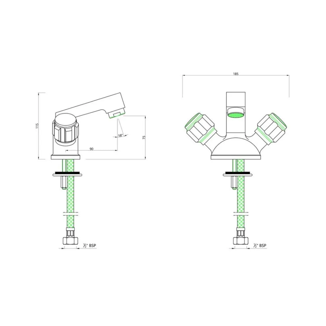 Essco table mounted regular basin mixer Delux DLX-CHR-516KN Chrome - image 2