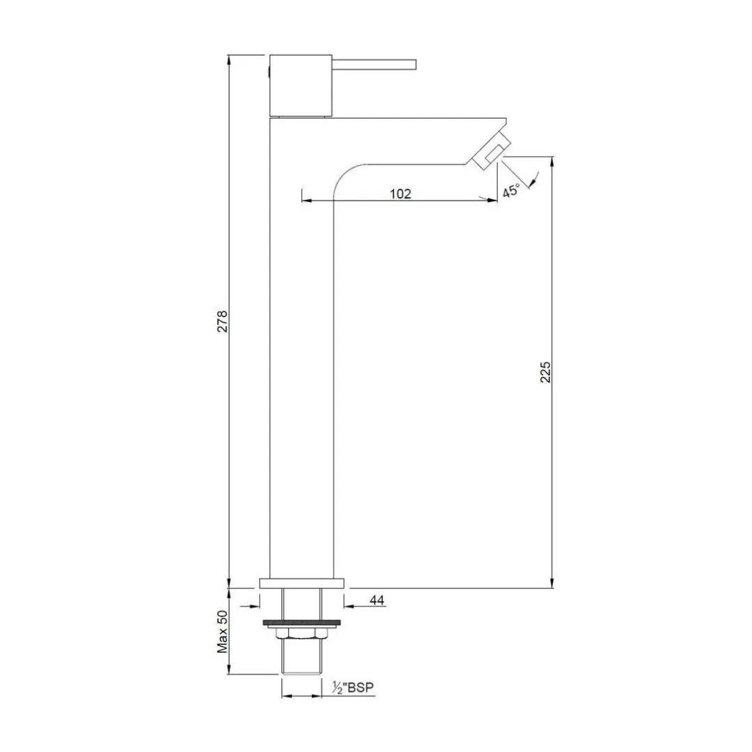 Jaquar table mounted tall boy basin tap d Arc DRC-CHR-37021 Chrome - image 2