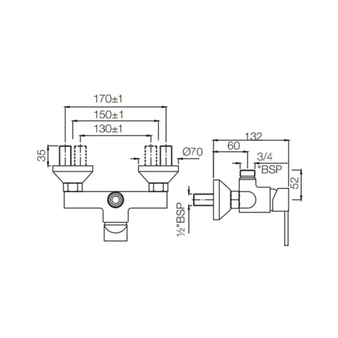 Jaquar 1 way wall mixer D'Arc normal flow DRC-CHR-37147 Chrome - image 2