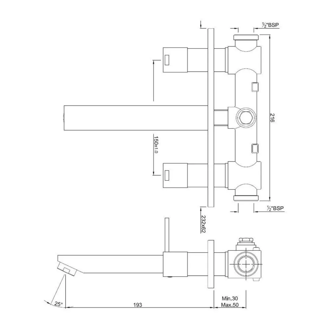 Jaquar wall mounted basin mixer d Arc DRC-CHR-37433 Chrome - image 2
