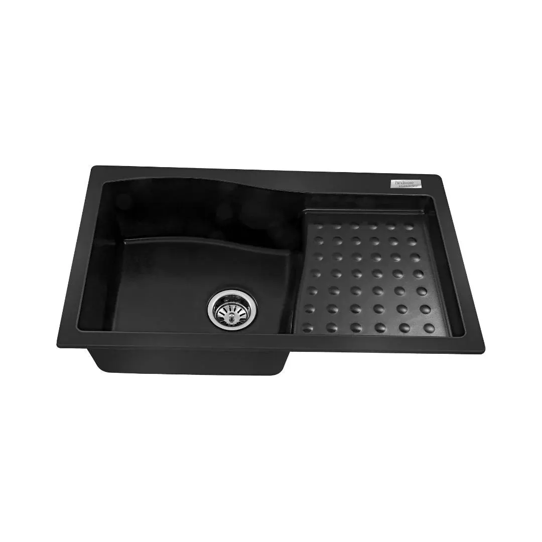 Hindware quartz sink emerald emerald 32 x 19 x 8 ( 32 x 19 inches ) HINDWARE-QUARTZ-SINK-EMERALD-EMERALD-32-X-19-X-8-32-X-19-INCHES-BLACK Black - image 1
