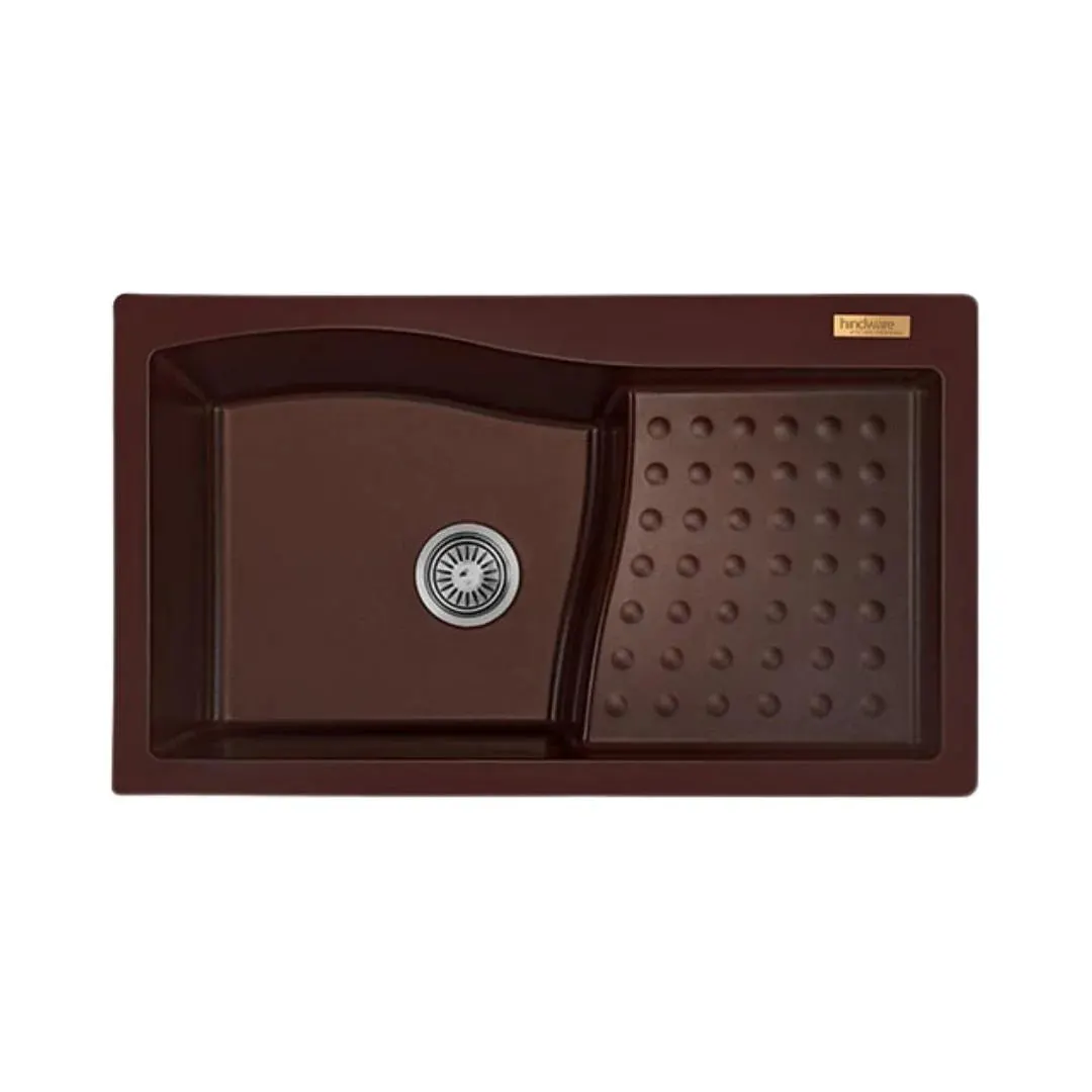 Hindware quartz sink emerald emerald 32 x 19 x 8 ( 32 x 19 inches ) HINDWARE-QUARTZ-SINK-EMERALD-EMERALD-32-X-19-X-8-32-X-19-INCHES-BRONZE Bronze - image 1