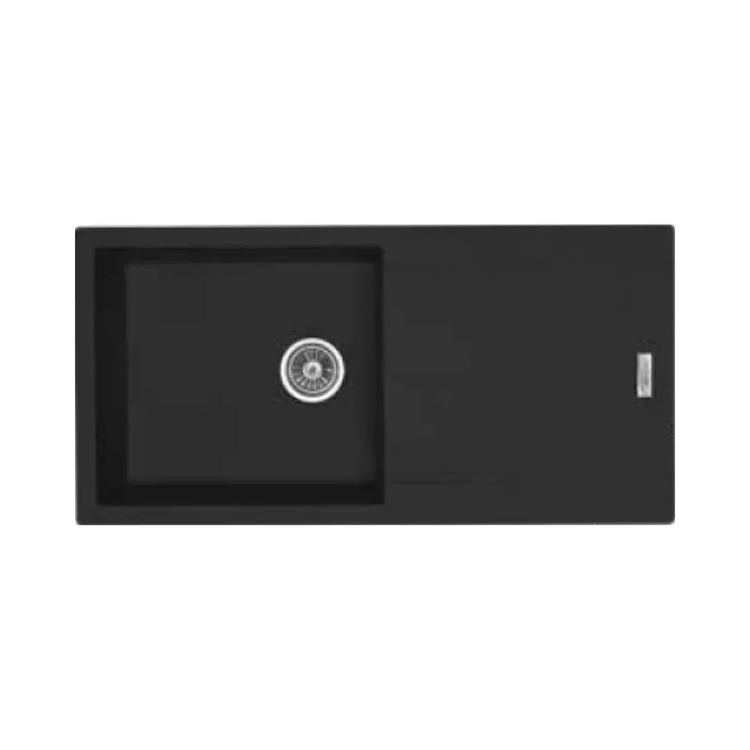 Hindware quartz sink emerald emerald 36 x 18 x 9 ( 36 x 18 inches ) HINDWARE-QUARTZ-SINK-EMERALD-EMERALD-36-X-18-X-9-36-X-18-INCHES-BLACK Black - image 1