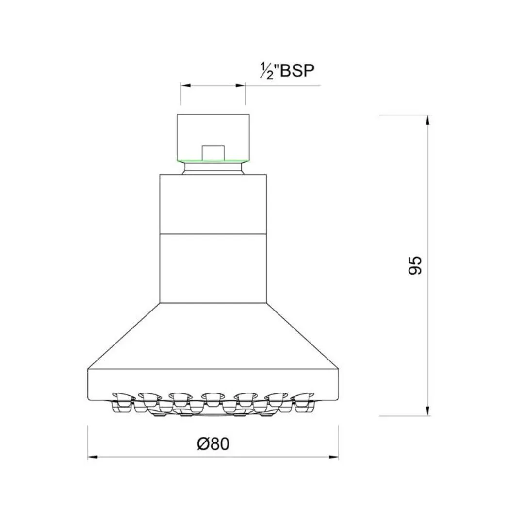 Essco single flow overhead shower EOS-CHR-541RB Chrome - image 2