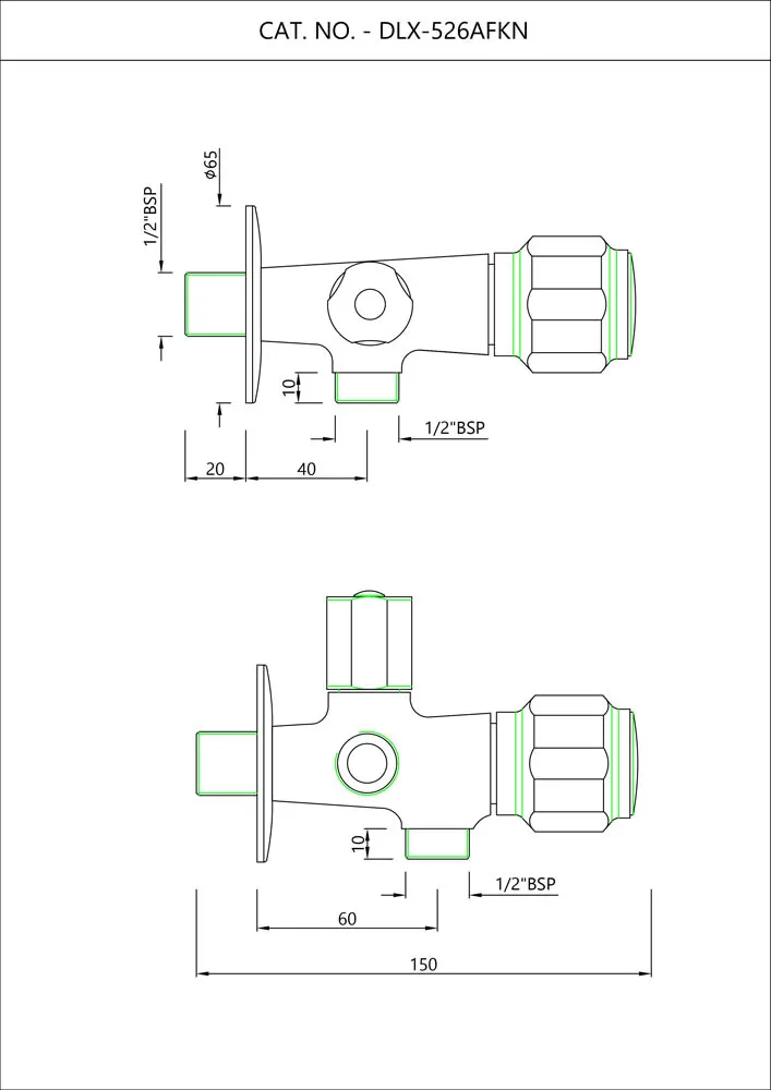 Essco Delux 2 Way Angle Valve for Basin DLX-CHR-526AFKN Chrome - image 2
