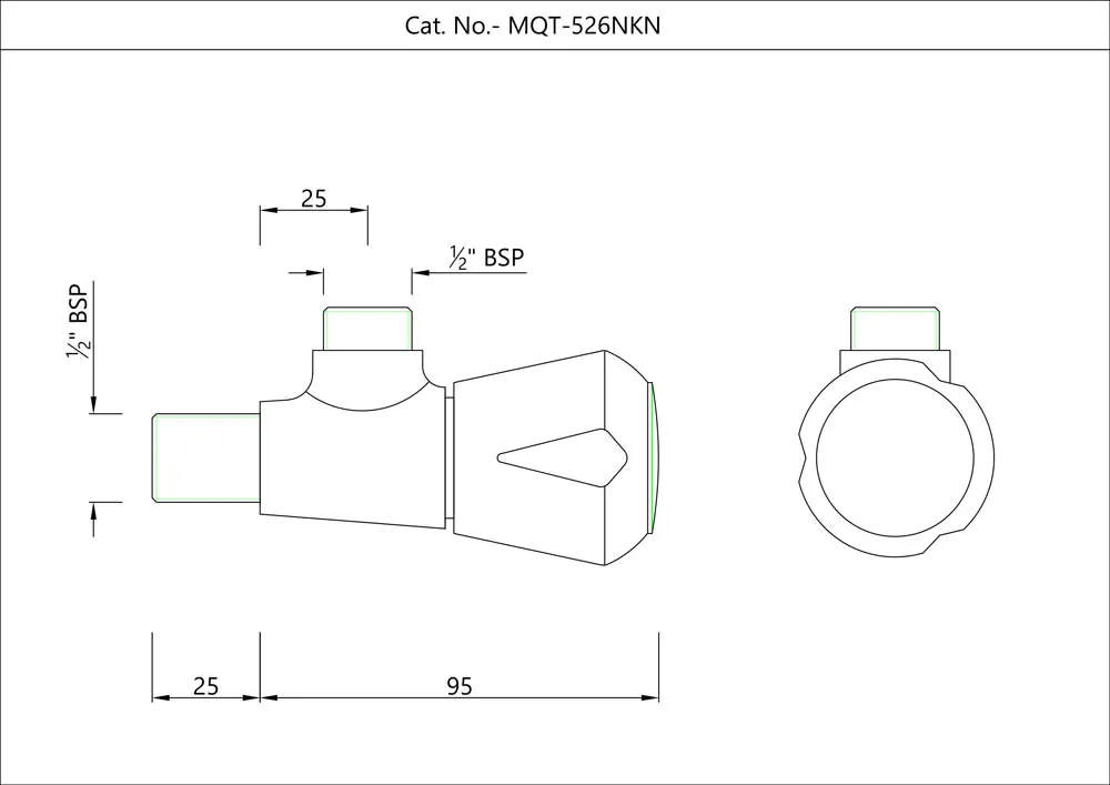 Essco Marvel Angle Valve for Basin MQT-CHR-526NKN Chrome - image 2