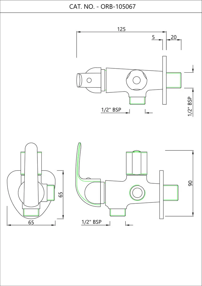 Essco Orbit 2 Way Angle Valve for Basin ORB-CHR-105067 Chrome - image 2