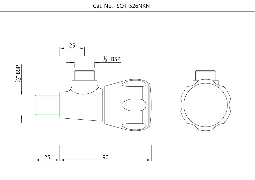 Essco Sumthing Special Angle Valve for Basin SQT-CHR-526NKN Chrome - image 2