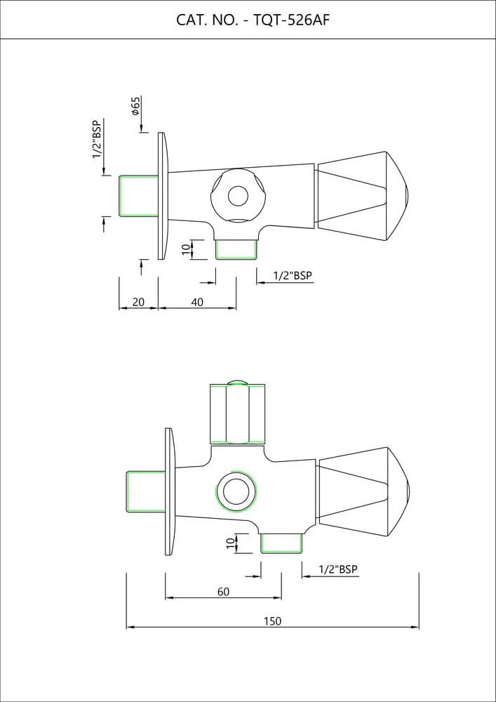 Essco Tropical 2 Way Angle Valve for Basin TQT-CHR-526AF Chrome - image 2
