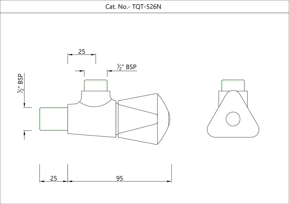Essco Tropical Angle Valve for Basin TQT-CHR-526N Chrome - image 2