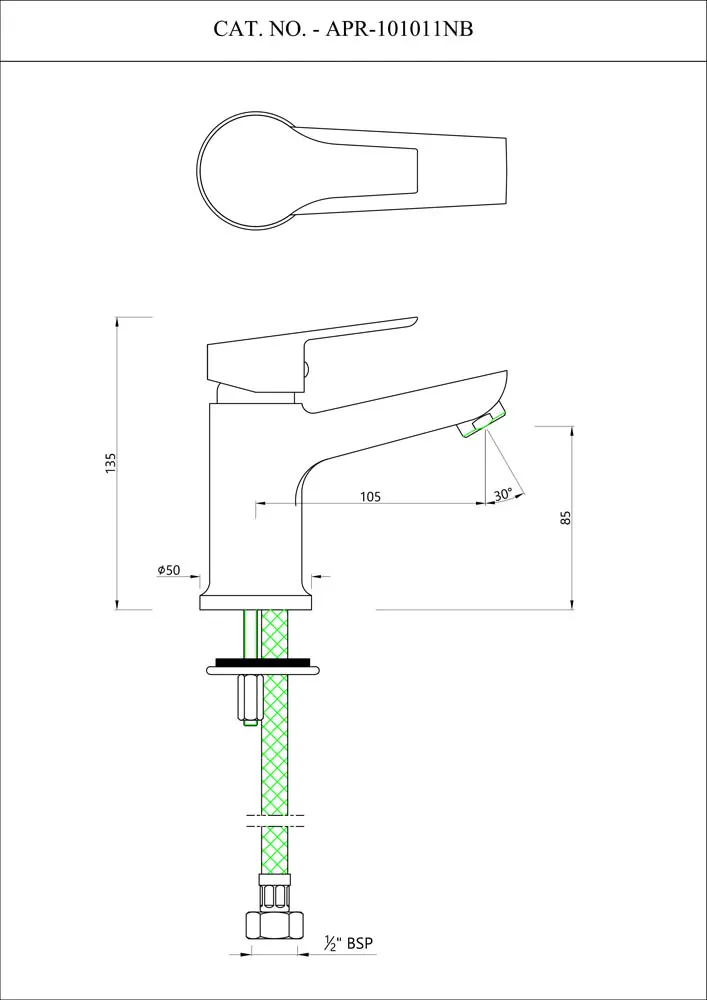 Essco Aspire Basin Mixer, Table Mounted APR-CHR-101011NB Chrome - image 2