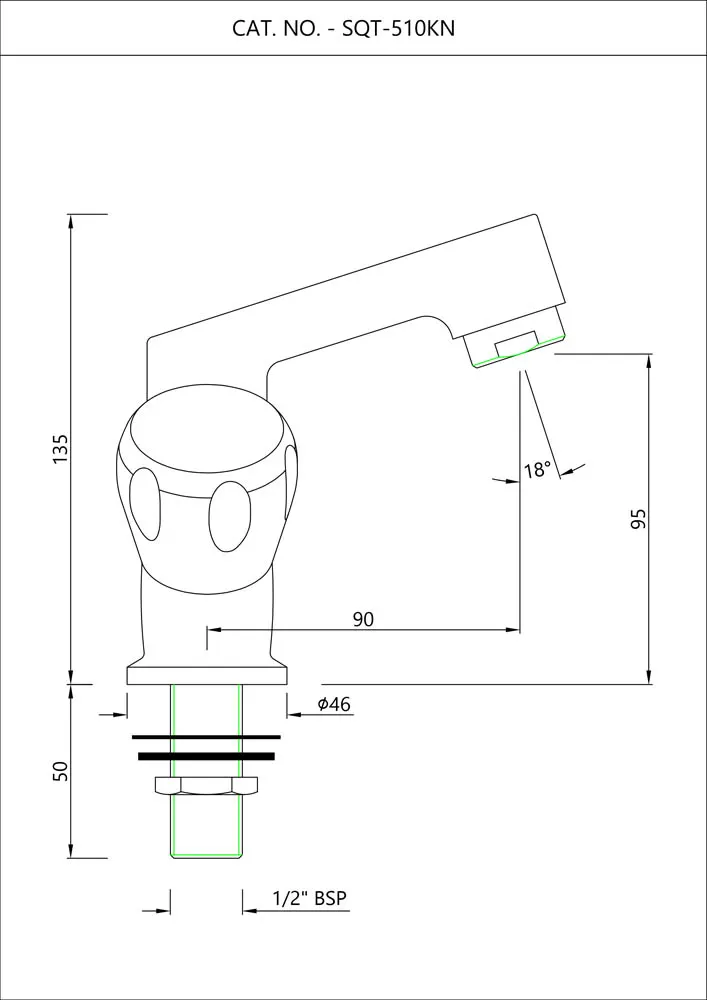 Essco Sumthing Special Basin Tap, Table Mounted SQT-CHR-510KN Chrome - image 2