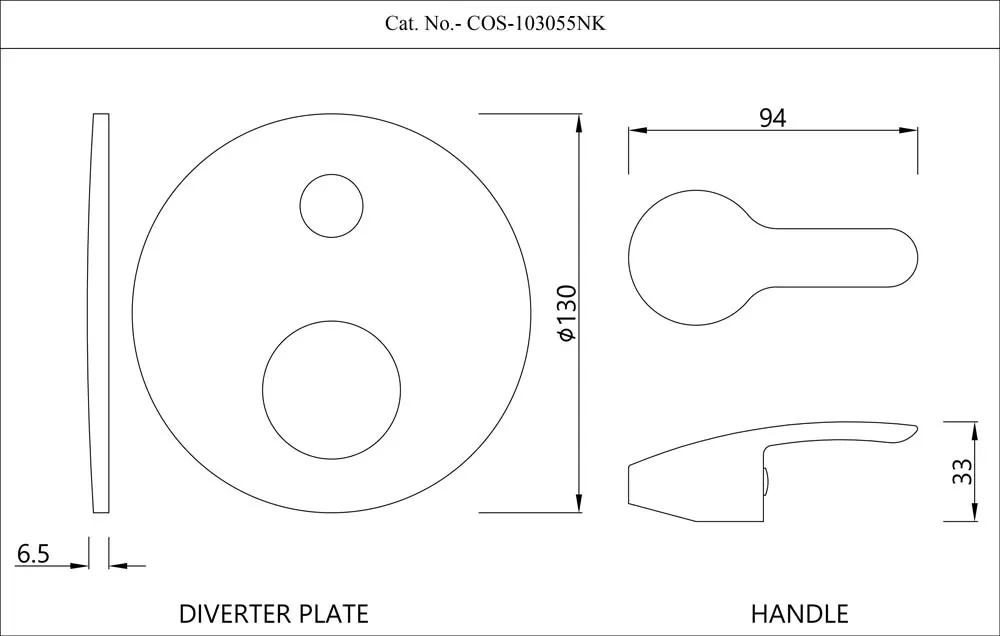 Essco Cosmo Exposed Parts Kit for Single Lever Diverter COS-CHR-103055NK Chrome - image 2